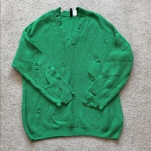 Divided Emerald V-Neck Sweater